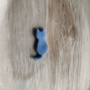 Katzenmagnete, schwarze Katze, Magnet, Magnete, Polymerclay, Ton, niedlicher Magnet, Kühlschrankmagnet, weiß, orange, schwarz, Katze, Katzen, Kätzchen, siam, grau Bild 6