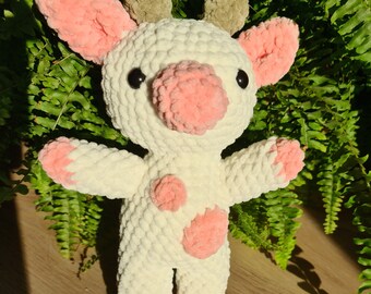 Pink Crochet Cow Plushie/ Fruit Crochet Cow / Strawberry Cow / Handmade / Crochet Gift / Cow Plush / Cow Plushie / Gift / Stocking filler