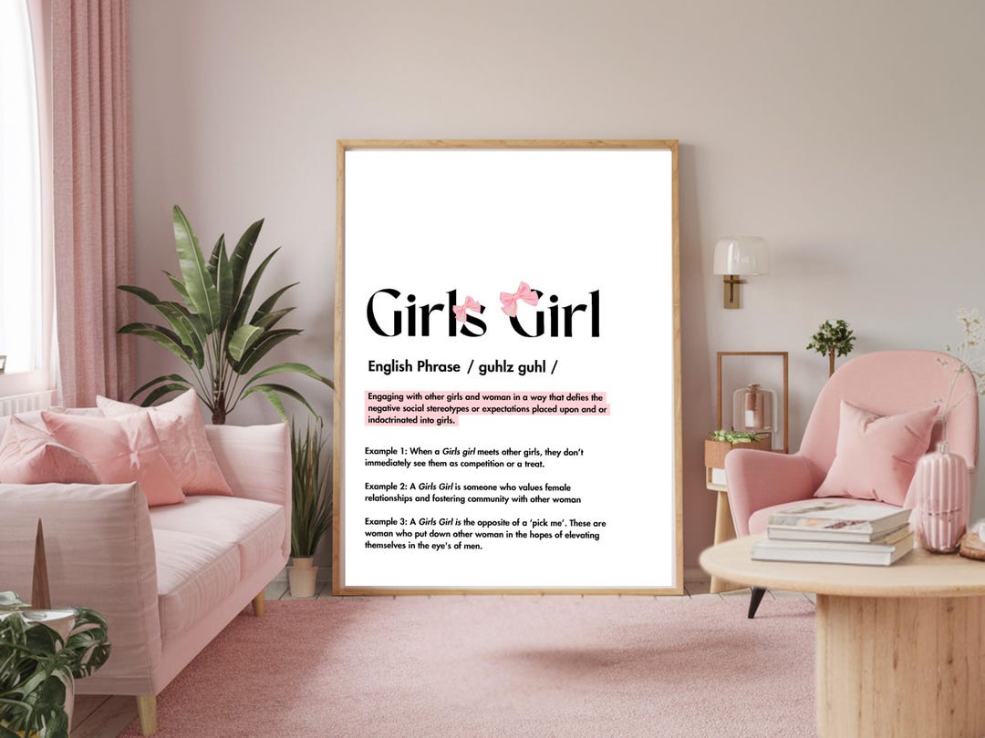 Girls Girl Definition Wallart, Digital Image, Wall Art Deco, Coquette ...