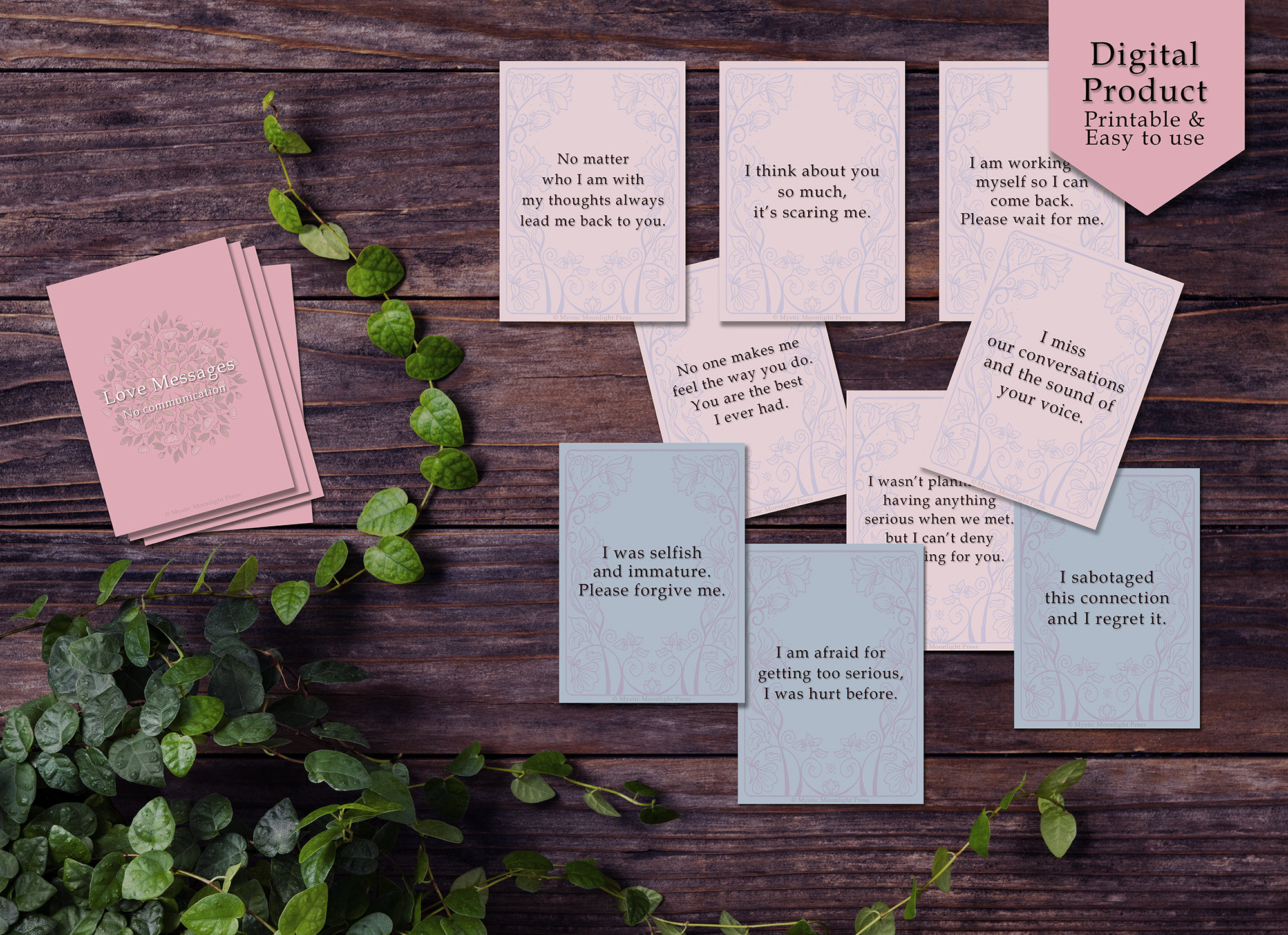 Love Messages No Communication Deck | Printable 80 Messages