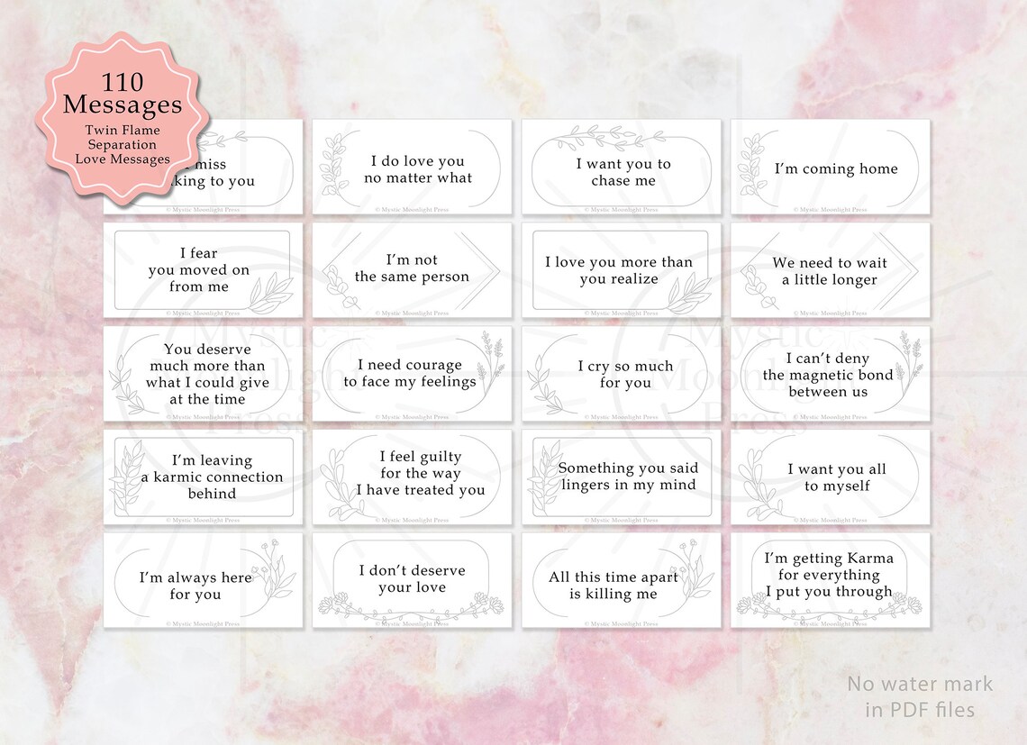 B&W Twin Flame Separation Love Messages Deck | Black and White ...