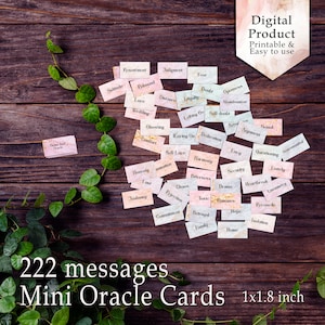 222 Mini Oracle Card per la lettura dell'amore / Stampabile digitale 222 messaggi / DOWNLOAD IMMEDIATO / Letture dell'amore divino dei Tarocchi psichici / File PDF