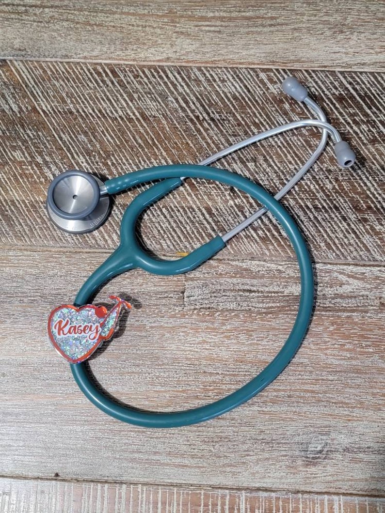 Heart Stethoscope ID Tag for Stethoscopes Etsy