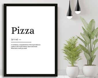 Pizza Definition Print, Wall Art Prints, Quote Print, Wall Decor, Minimalist Poster, Minimalist Print Modern Art Pizza Print Definition