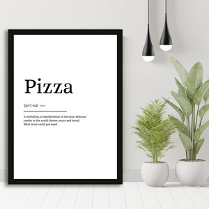 Pizza Definition Print, Wall Art Prints, Quote Print, Wall Decor, Minimalist Poster, Minimalist Print Modern Art Pizza Print Definition