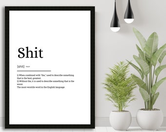 Swear Word Definition Print, Wall Art Prints, Quote Print, Wall Decor, Minimalist Poster, Minimalist Print Modern Art, Print Definition