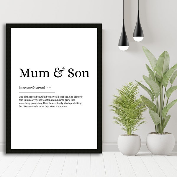 Mum & Son Definition Print, Wall Art Prints, Mum And Son Art, Mum And Son print, Mum And Son Poster, Mum And Son Art, Mum And Son Definition