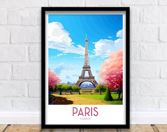 Eiffel Tower Travel Print Wall Art Paris France Wall Hanging Home Decoration Paris France Gift For Art Lovers Paris France Decor Paris Gift