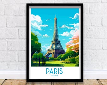 Eiffel Tower Travel Print Wall Art Paris France Wall Hanging Home Decoration Paris France Gift For Art Lovers Paris France Decor Paris Gift
