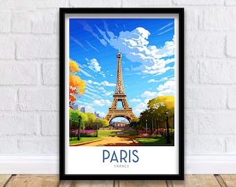 Eiffel Tower Travel Print Wall Art Paris France Wall Hanging Home Decoration Paris France Gift For Art Lovers Paris France Decor Paris Gift