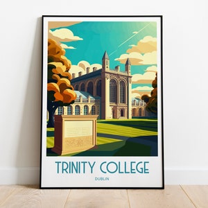 Trinity College Travel Print Wall Art Trinity College Dublin Travel Poster Gift For Trinity College Dublin Scenery Wall Art Dublin City Art