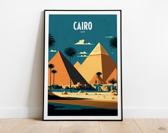 Cairo Egypt Pyramid Travel Print | Pyramids Of Giza Travel Art | Egypt Travel Print | Cairo Egypt Desert Print | Pyramid Travel Poster