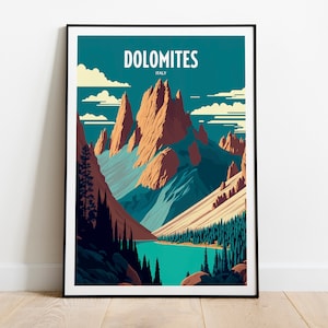 Dolomites Poster | Dolomites Print | Dolomites | Dolomites Wall Art | Italy Poster | Italy Travel Poster | Italy Artwork | Dolomites Italy