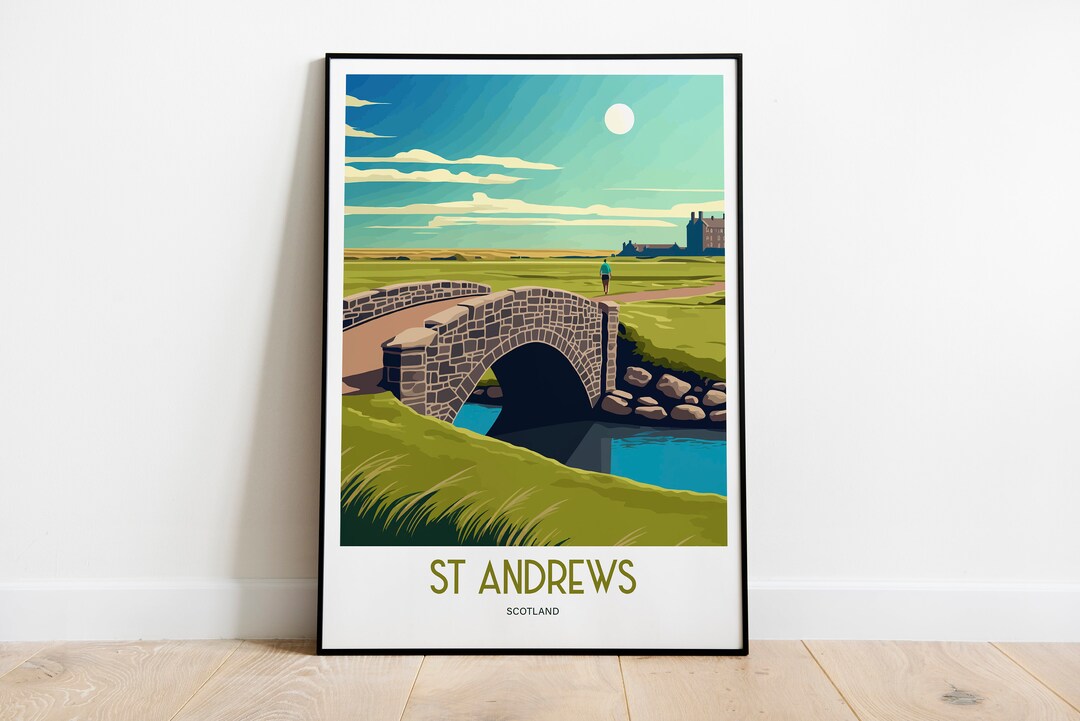 St Andrews UK Travel Print | UK Landmark Travel Art | St Andrews Travel ...