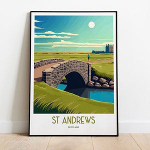 St Andrews UK Travel Print | UK Landmark Travel Art | St Andrews Travel Print | Scotland Landmark | St Andrews Travel Poster