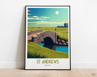 St Andrews UK Travel Print | UK Landmark Travel Art | St Andrews Travel Print | Scotland Landmark | St Andrews Travel Poster