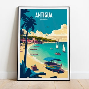 Antigua Travel Print Wall Art Antigua Travel Poster Gift For Antigua Scenery Wall Art Antigua Art Antigua Caribbean Wall Art Poster