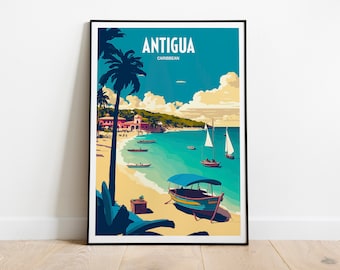 Antigua Travel Print Wall Art Antigua Travel Poster Gift For Antigua Scenery Wall Art Antigua Art Antigua Caribbean Wall Art Poster