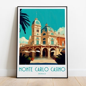 Monte Carlo Casino Travel Print Wall Art Monte Carlo Poster Monte Carlo Casino Wall Hanging Home Decoration Monte Carlo Gift Art Lover Print