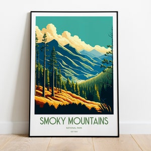 Rauchige Berge | Nationalpark Poster | Toller Rauchberg | Nationalpark Poster | Toller Smoky | Nordcarolina | Smoky Mountains Kunst