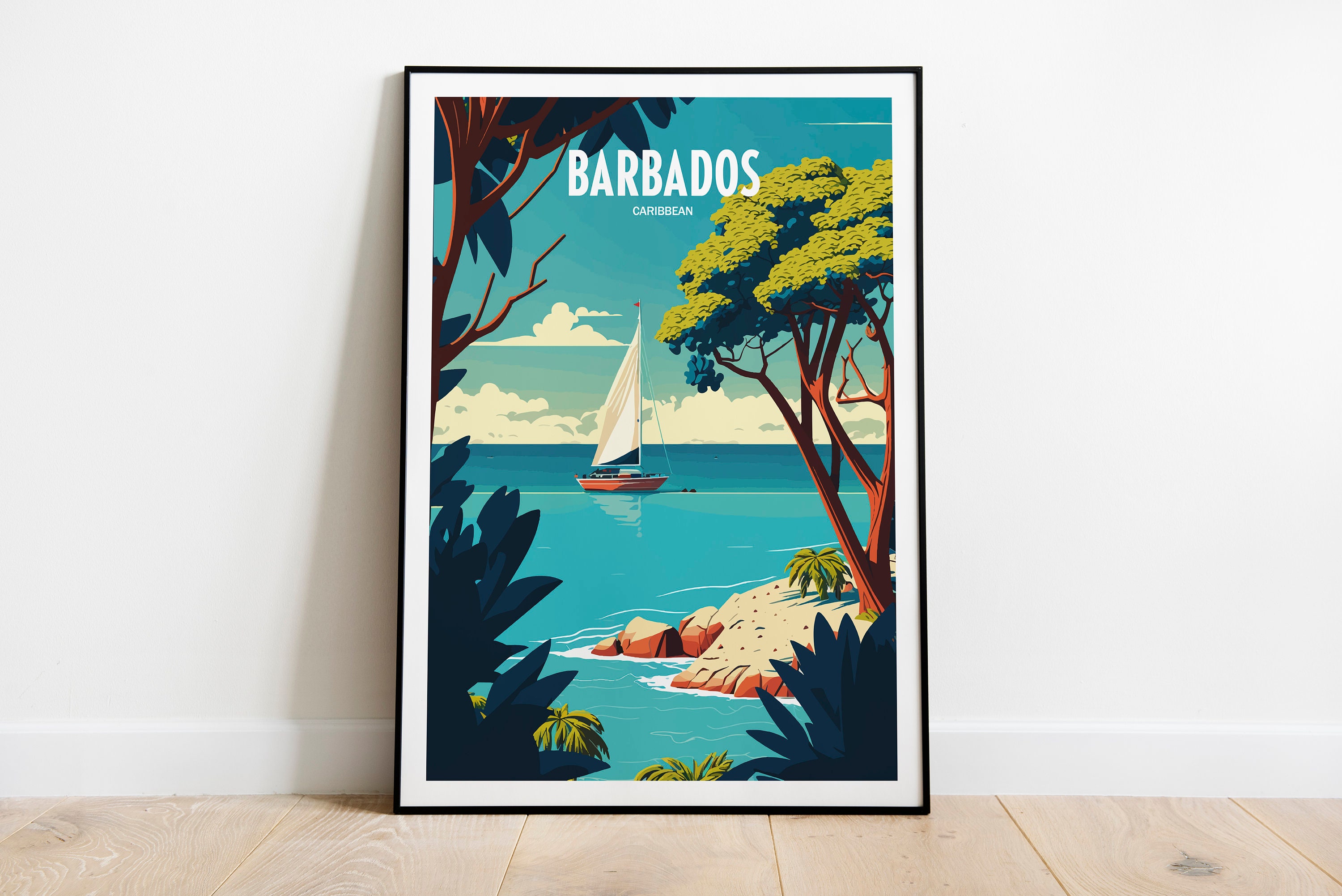 Barbados Print Barbados Poster Barbados Barbados Wall Art Barbados Art