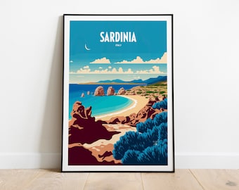 Sardinia Italy Travel Print | Sardinia Island Travel Art | Sardinia Italian Island Travel Print | Italian Island Print | Sardinia Sea Print