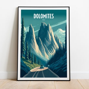 Dolomites Poster | Dolomites Print | Dolomites | Dolomites Wall Art | Italy Poster | Italy Travel Poster | Italy Artwork | Dolomites Italy