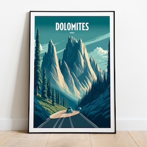 Dolomites Poster | Dolomites Print | Dolomites | Dolomites Wall Art | Italy Poster | Italy Travel Poster | Italy Artwork | Dolomites Italy