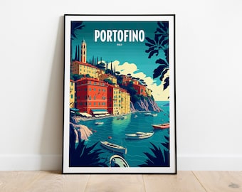 Portofino | Poster Portofino | Impression Portofino | Riviera italienne | Affiche de l'Italie | Portofino Italie | Art de Portofino | Décoration murale Portofino