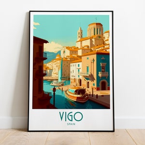 Vigo Reise-Druck Wandkunst Vigo Spanien Wandbehang Dekoration Vigo Spanien Geschenk Kunstliebhaber Kunst Vigo Spanische Wand Dekor Reise Kunst Dekor