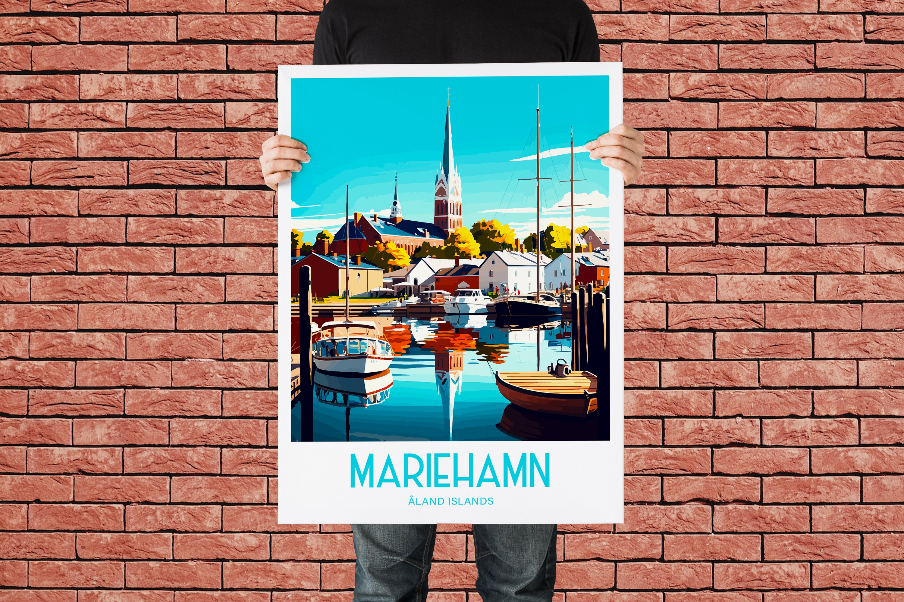 Mariehamn Travel Print Wall Art Mariehamn Finland Wall Hanging