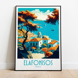 Elafonisos Travel Print Wall Art Elafonisos Greece Wall Hanging Home Decoration Elafonisos Greece Gift Art Lovers Art Elafonisos Greece Art