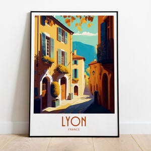 Lyon Travel Print Wall Art Lyon France Poster Wall Hanging Home Decoration Lyon France Gift Art Lovers Print Lyon France Scenic Wall Art