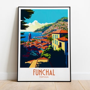 Funchal Travel Print Wall Art Funchal Portugal Wall Hanging Home Decoration Funchal Portugal Gift Art Lovers Wall Art Print Funchal Portugal