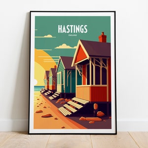 Hastings | Seaside | Hastings Print | East Sussex | Hastings Poster | Hastings Wall Art | Pier | Hastings Photo | Hastings Pier | Beach Huts