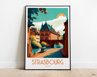 Strasbourg Travel Print Wall Art Strasbourg France Wall Hanging Home Decoration Strasbourg France Gift Art Lovers Print Strasbourg France
