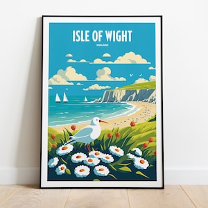 Isle Of Wight Travel Print | English Travel Art | UK Travel Print | Isle Of Wight Travel Poster | UK Landmark Travel Print
