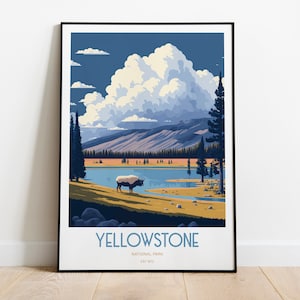 Yellowstone National Park Travel Print | National Park Travel Art |Yellowstone Travel Print | USA National Park | Yellowstone Travel Poster