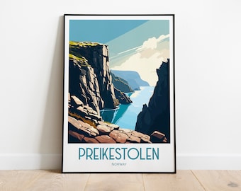 Preikestolen Travel Print Wall Art Preikestolen Norway Wall Hanging Home Decoration Preikestolen Gift Art Lovers Wall Art Print Preikestolen