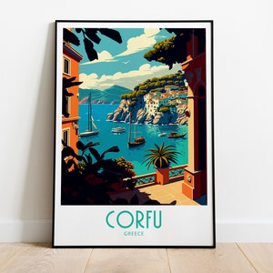 Corfu Travel Print Wall Art Corfu Greece Wall Hanging Home Decoration Corfu Greece Gift Art Lovers Art Corfu Greece Decor Wall Art Gift