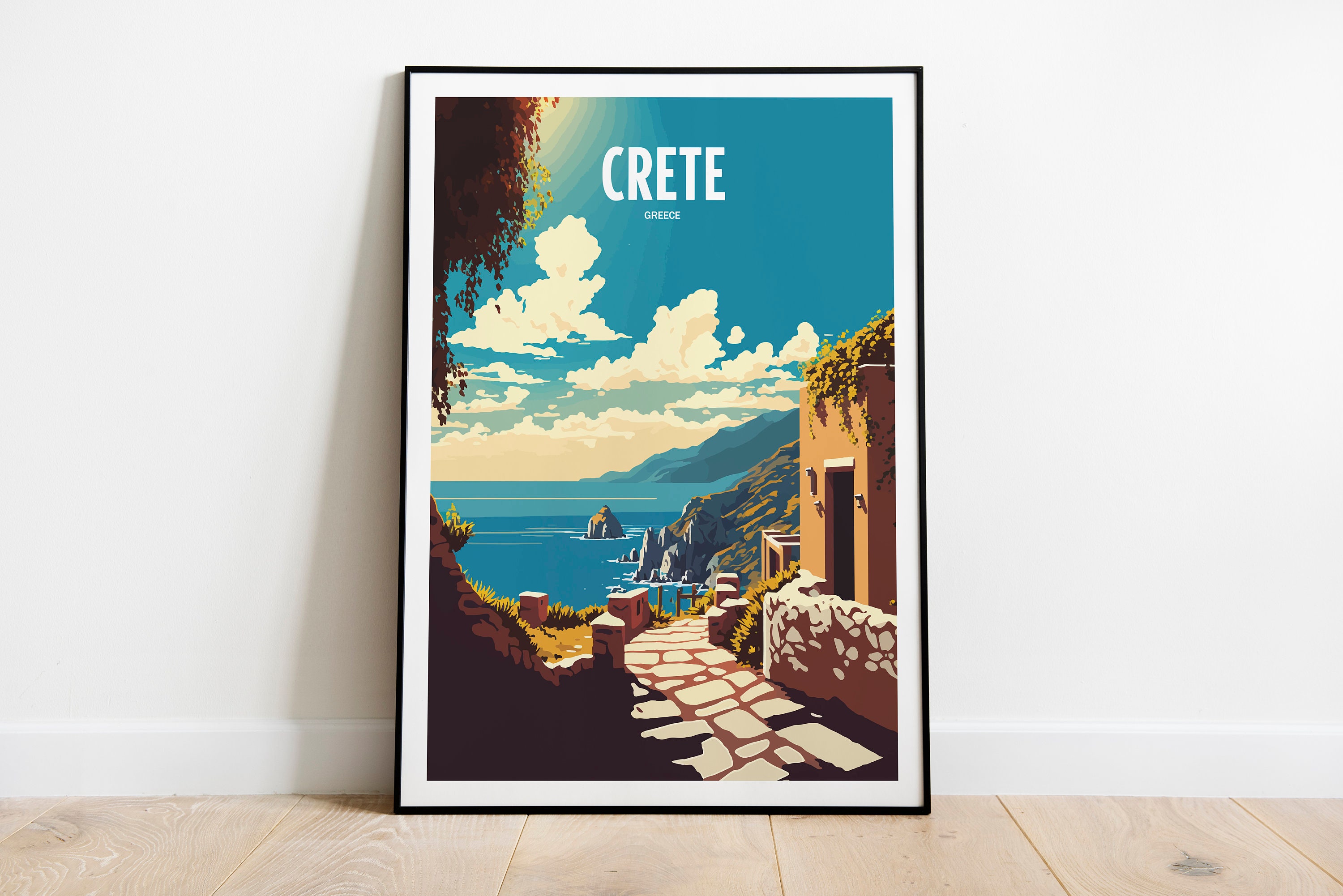 Crete Greece Travel Print | Crete Greece Seaside Travel Art | Crete Travel Print | Greece Landmark Print | Crete Greece Travel Poster
