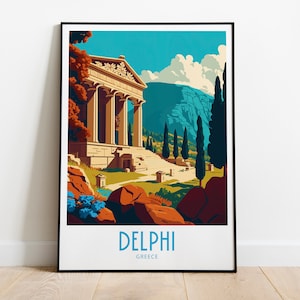Delphi Reise Print Wandkunst Delphi Griechenland Wandbehang Dekoration Delphin Griechenland Geschenk Kunstliebhaber Kunst Delphi Griechenland Dekor Wandkunst Geschenk