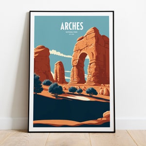 Arches National Park Travel Print | National Park Travel Art | Arches Travel Print | USA National Park | Arches Travel Poster