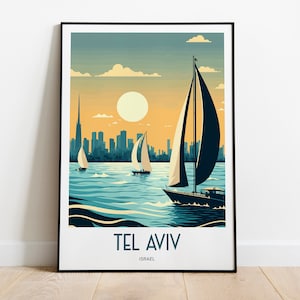 Tel Aviv-afdruk | Tel Aviv-poster | Muurkunst in Tel Aviv | Tel Aviv | Kunst in Tel Aviv | Kaart van Tel Aviv | Israël-poster | Reizen naar Tel Aviv | Tel Aviv