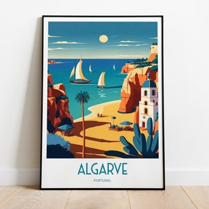Algarve Travel Poster For Algarve Birthday Gift For Travel Print Lovers Portugal Travel Poster For Portugal Beaches Birthday Gift Poster