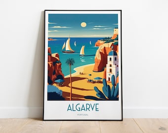 Algarve Travel Poster For Algarve Birthday Gift For Travel Print Lovers Portugal Travel Poster For Portugal Beaches Birthday Gift Poster