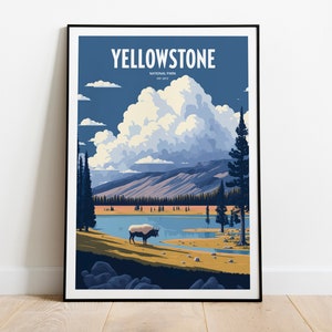 Yellowstone National Park Travel Print | National Park Travel Art |Yellowstone Travel Print | USA National Park | Yellowstone Travel Poster