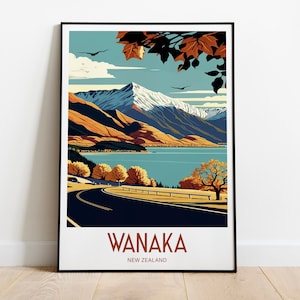 Wanaka New Zealand Travel Print Wall Art Wanaka Travel Poster Gift For New Zealand Scenery Wall Art Wanaka Wall Art Gift Wanaka Travel Print