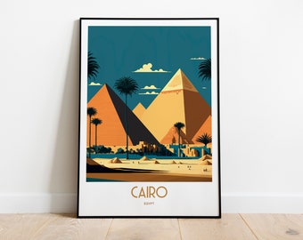 Cairo Egypt Pyramid Travel Print | Pyramids Of Giza Travel Art | Egypt Travel Print | Cairo Egypt Desert Print | Pyramid Travel Poster