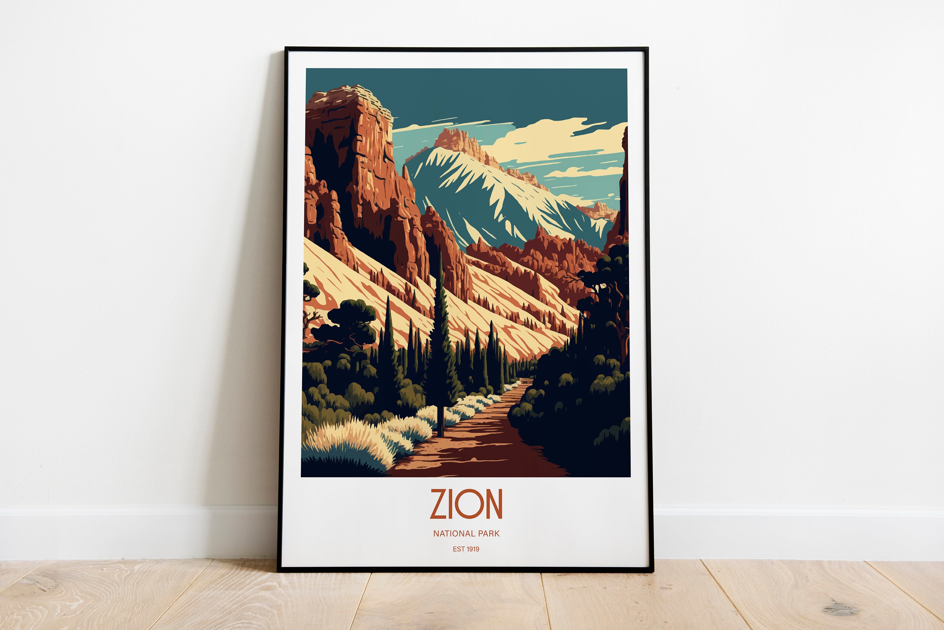 Zion Nationalpark Reisedruck | Nationalpark Reise Kunst | Zion Reise Druck | USA Nationalpark | Zion Reiseposter